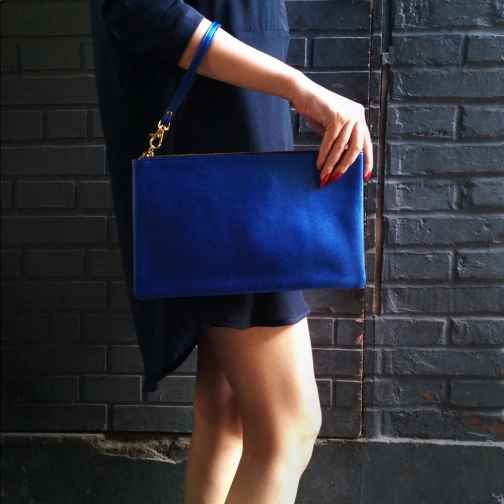 Metallic Blue Clutch